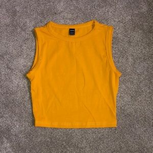 SHEIN Yellow Fitted Crop Top/Tank Top